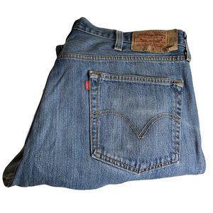 Levi's 501 Straight Leg Button Fly Mens Jeans Tag W42 L32 Blue Straight -W42xL